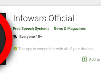 Google Play Store удалил приложение Infowars