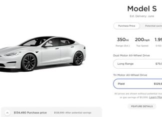 Tesla выпустила Model S Plaid